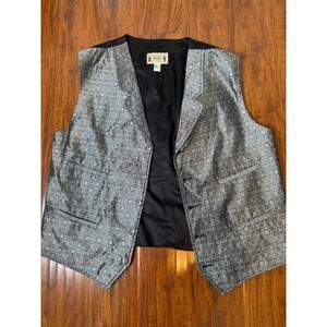 Classic Old West Styles Vest Mens Extra Large Silver Grey Paisley Cowboy Buckle